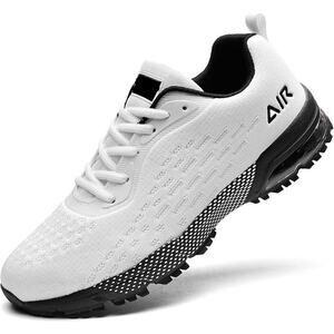 New Quappe WNA Mens Size 10 White Black Lace Up Running Athletic Tennis Shoes